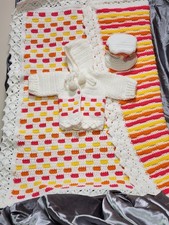 Baby Blanket Set with matching cap and sweater