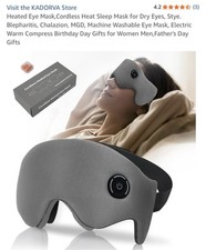 Heated Eye Mask for Dry Eyes, Electric Warm Eye Compress Heating pad for Stra...