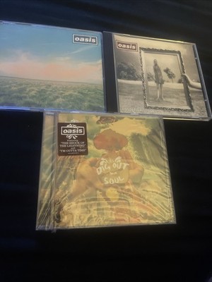 3 Oasis CDs Whatever Single Wonderwall Single Dig Out Your Soul Album 90s Rock