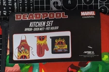 Deadpool Kitchen Set Apron, Oven-Mitt, and Pot Holder Brand New