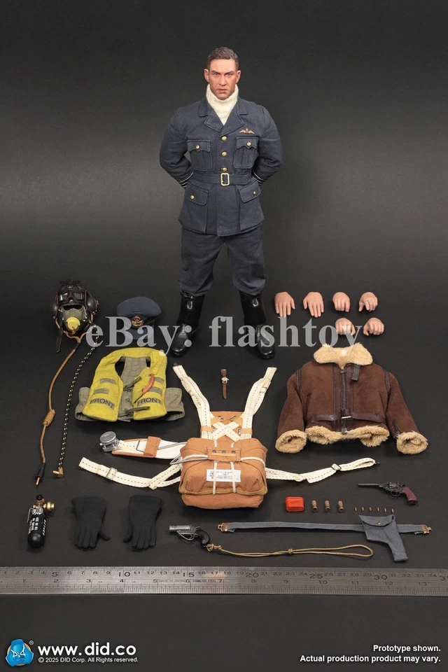 DID K80187 1/6 WWII British Pilot Squadron Leader Tom Collectible Action Figure - Image 2 of 4