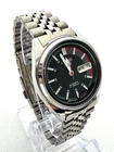 Vintage Seiko 5 Automatic 21 Jewels Black Dial 7S26-0530 Day Date Men's Watch.