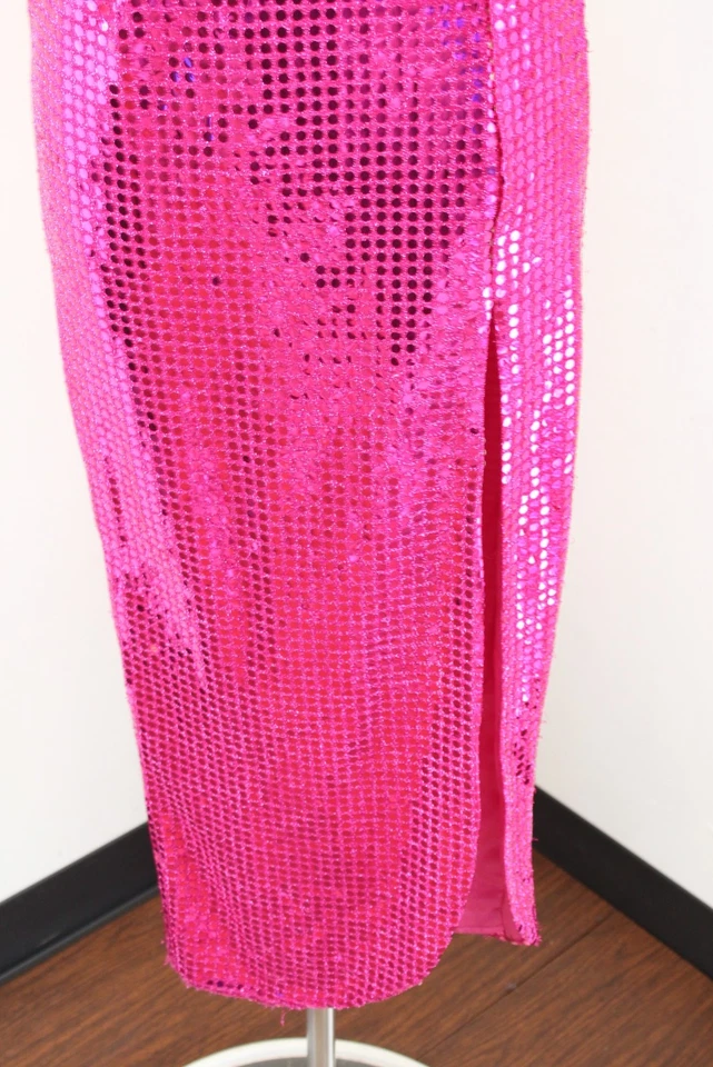 复古 90 年代 热销 粉色 Barbiecore 闪亮亮片 晚会礼服 尺寸 3/4 XS XXS? — 第 3/4 张图片