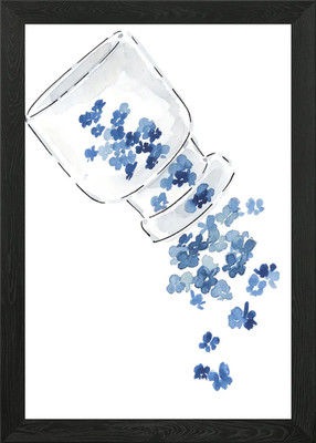 Jar of forget me not Framed Wall Art Poster Canvas Print Picture