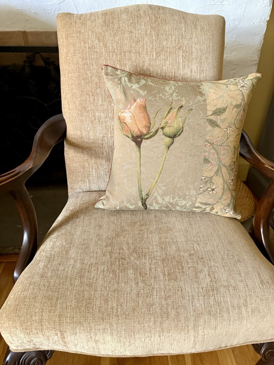 IOSIS Yves Delorme Paris Tapestry Pillow W/Down Insert 18x 18