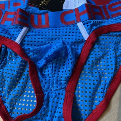 ALMOST NAKED MESH BRIEF.   Electric Blue.  Medium.  ANDREW CHRISTIAN.