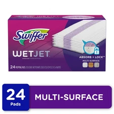 Swiffer Wet Jet Mop cleaning pads refill, Floor Cleaner for Mopping Wood 24Ct...