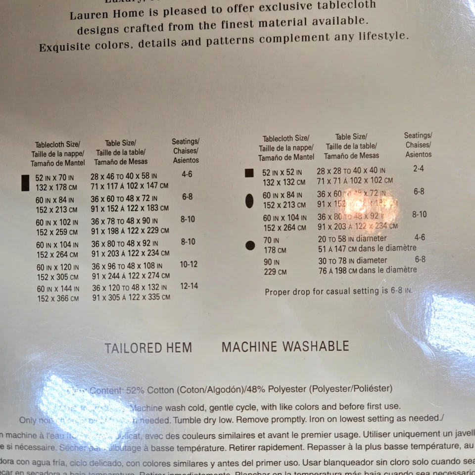 Lauren Ralph Lauren Basketweave/Kilimanjaro Mantel Blanco 70" Redondo Chevrons Foto 4 de 4