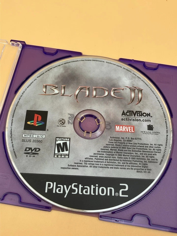 Blade II PS2 solo disco (Sony PlayStation 2, 2002) etiqueta negra, probado Foto 3 de 4