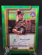 2025 Topps Chrome Pro Debut Kash Mayfield Auto Green /99 Padres