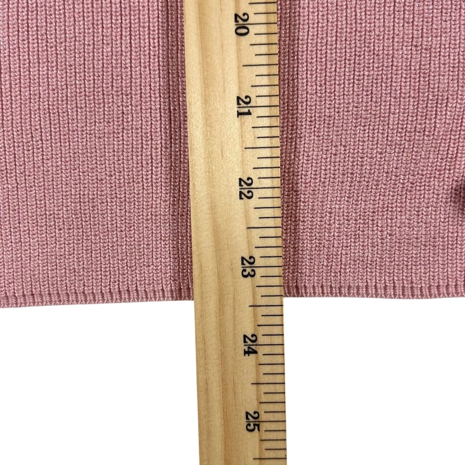 Suéter acanalado Anthropologie para mujer cuello corazón manga encaje rosa XL Foto 3 de 4