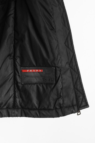 Prada Black Nylon Belted Fox-Fur-Trim Vest, Size S - Picture 11 of 13