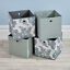 thumbnail 26 - Folding Square Storage Utility Box Drawer 4 Piece Fabric Cube Set Basket Bag