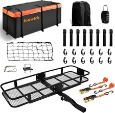 Folding Trailer Hitch Mount Cargo Carrier 60" 20" 6",500LBS Luggage Rack Basket