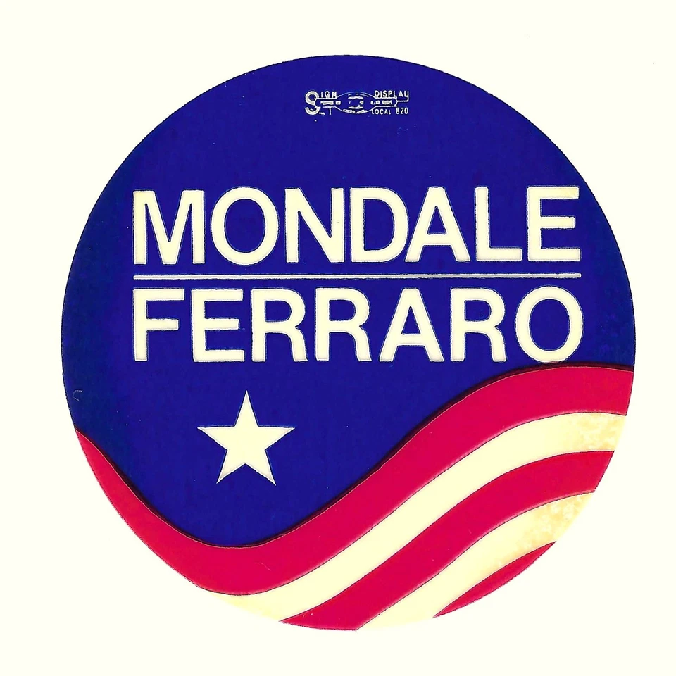 1984 Mondale - Ferraro Presidential Campaign Stamp /Sticker - See Description - Image 1 of 1