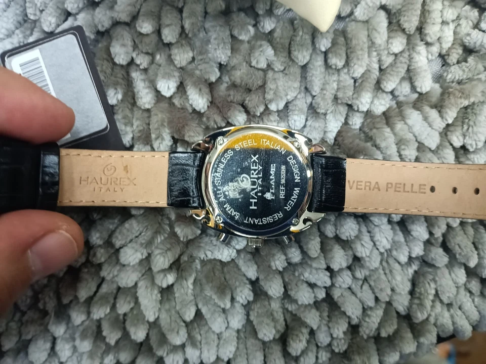 Haurex Italy Men's Flame Chronograph Watch, Black Leather Band, 42mm - Image 4 of 4