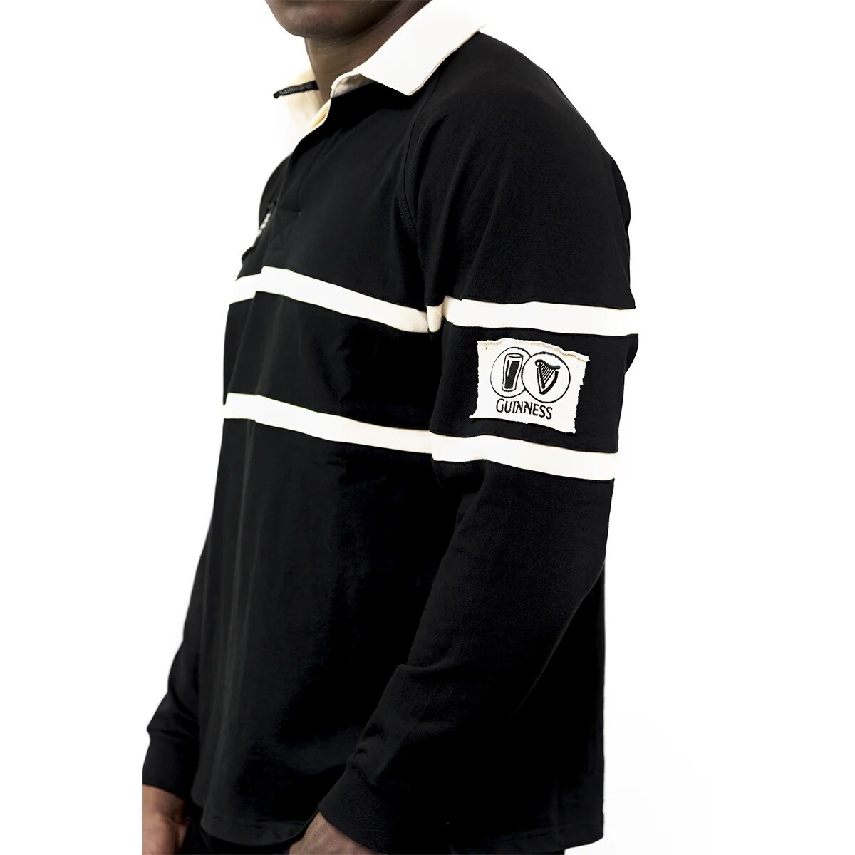 Maillot De Rugby Guinness Officiel - Noir Et Crème, Unisexe - Choisis Ta Taille - Neuf Sous Blister