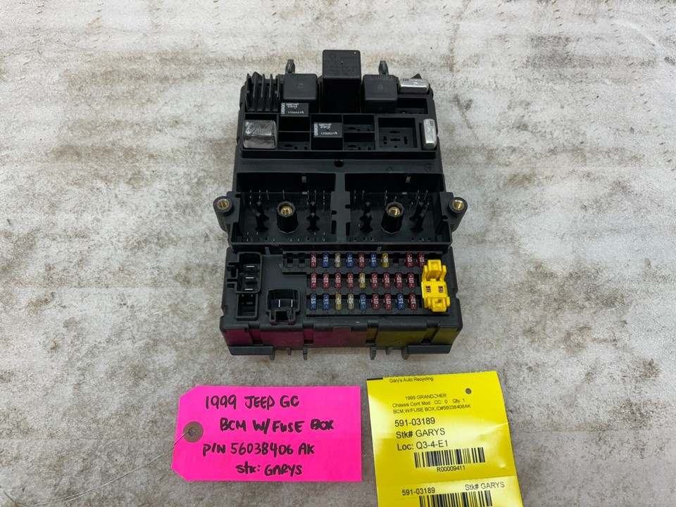 99 JEEP GRAND CHEROKEE ZJ BCM BODY CONTROL MODULE FUSE BOX 56038406ak ...