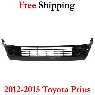For 2012-2015 Toyota Prius Bumper Face Bar Grille Front Black Plastic TO1036161