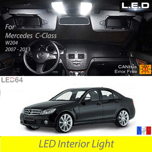 Ampoules LED Mercedes W204 pack de 16 lampes d'habitacle blanc pur anti-erreur