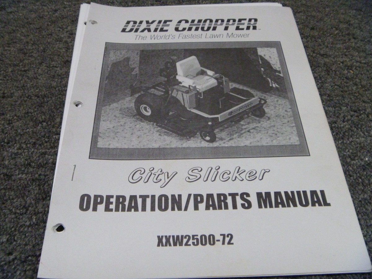Dixie Chopper XXW2500-72 City Slicker Mower Parts Catalog Owner