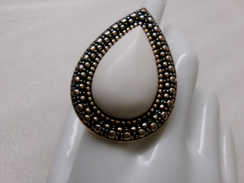 Bardot Ring Samantha Wills Natural White Stone Bohemian Statement Adjustable