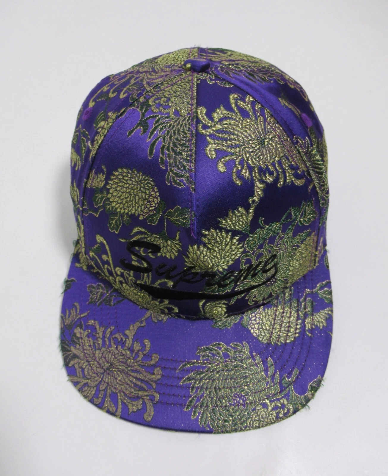 Casquette homme Supreme florale orientale à 5 panneaux violette taille unique fabriquée aux États Unis
