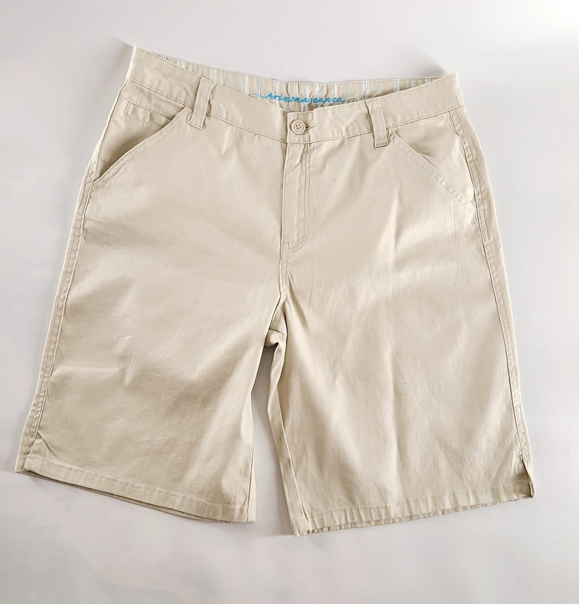 Arizona Jean Womens Beige Khaki Chino golf Shorts Size