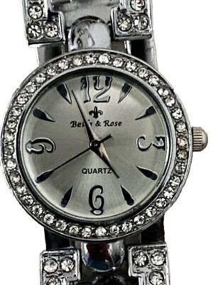 Bella & Rose Quartz Analog Crystal Accent Women s Watch New Battery 