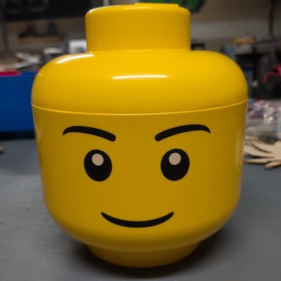 Lego Storage Head Large Store Case Yellow Big Container Smiling 2017
