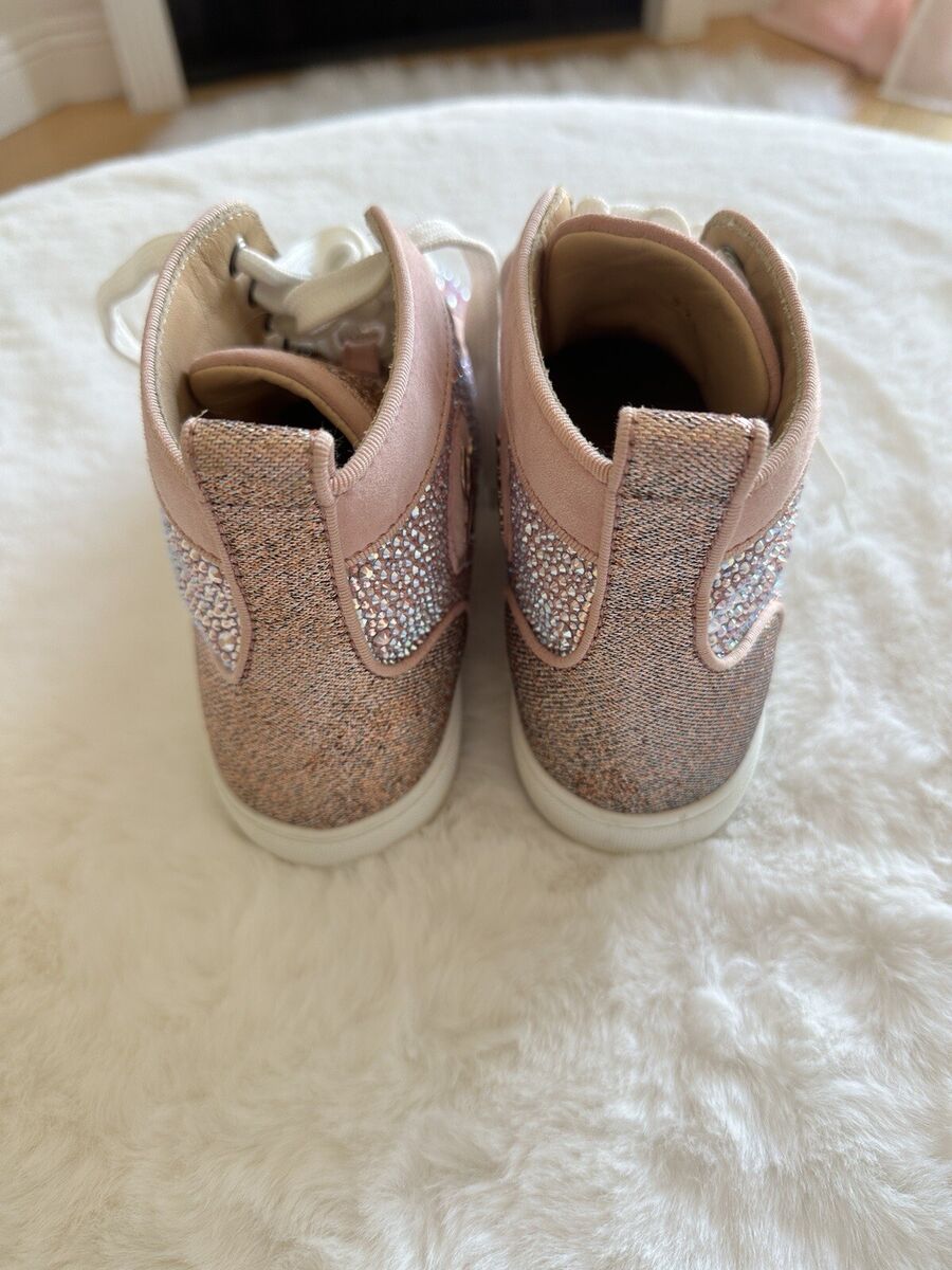 Cristian Louboutin Swarovski Light Rose Gold Suede Pink High Cristian Louboutin Swarovski Light Rose Gold Suede Pink High