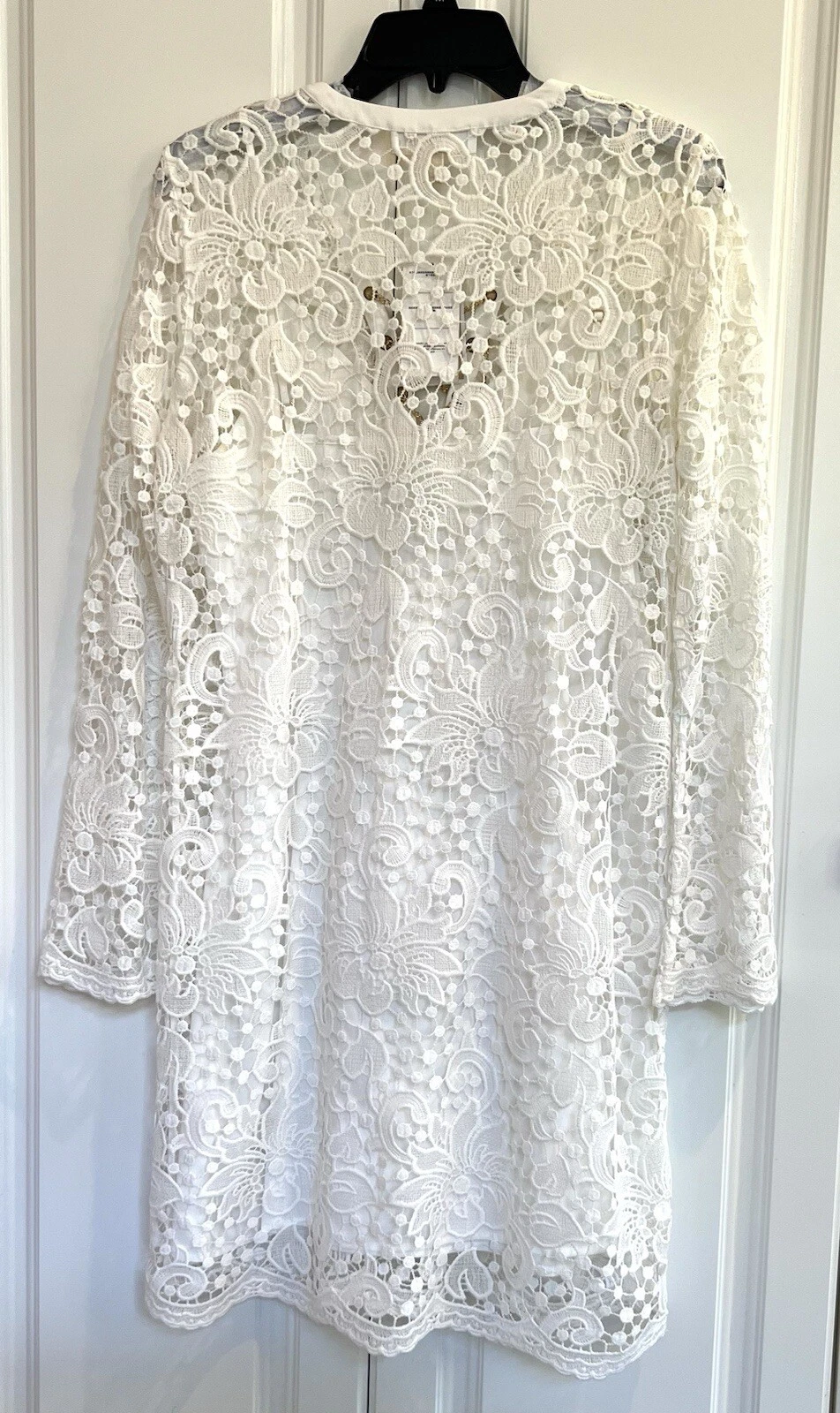 Abito Michael Michael Kors taglia Medium bianco pizzo catena oro corpetto stringato nuovo con etichette