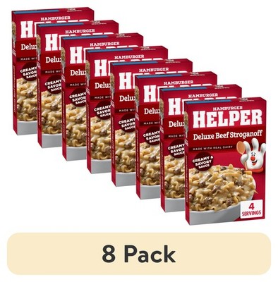 (8 pack) Hamburger Helper Deluxe Beef Stroganoff Pasta, 5.5 oz Box
