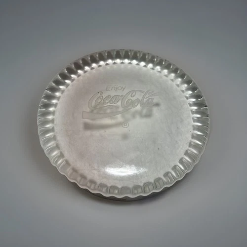 Vintage Coke Is Coca-Cola Clear Glass Paperweight Coaster Advertising