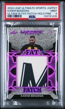 2024 LEAF ULTIMATE SPORTS ULTIMATE FAT PATCH HOLO PINK KARIM BENZEMA 4/6 PSA 9