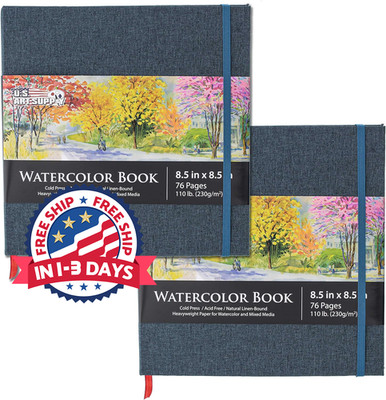 Cuaderno de acuarela de 8,5''x8,5'' (pack 2, 76 hojas cada uno) - 110lb (230 g/m²)