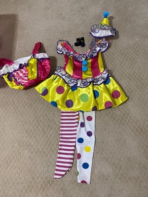 Chasing Fireflies Halloween Costume Ruffles The Clown, Size 6