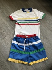 Vintage Rare OSH KOSH B GOSH Color Block Stripes Shorts W/ Matching Shirt Size 6