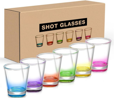 Vasos Shot 1.6oz Base Gruesa Colores 6 Piezas Tequila Whisky, Nuevo