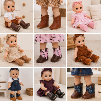 Baby Jungen Mädchen Winterstiefel Western Denim First Walker warm 0-12 Monate