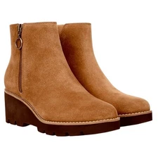 Vionic Hazel Zip Up Suede Ankle Boots Built-in Arch Support Orthotic Insole NEW