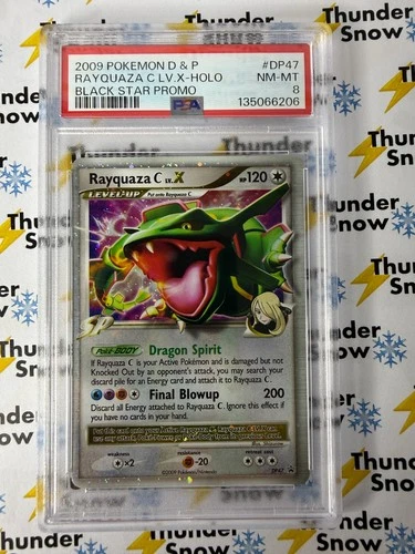 Rayquaza C LV X Holo #DP47 Black Star Promo 2009 Pokemon D & P PSA 8