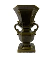 Vintage Haeger 8118 USA Olive Green Ceramic Urn Vase Twin Handles Large Decor
