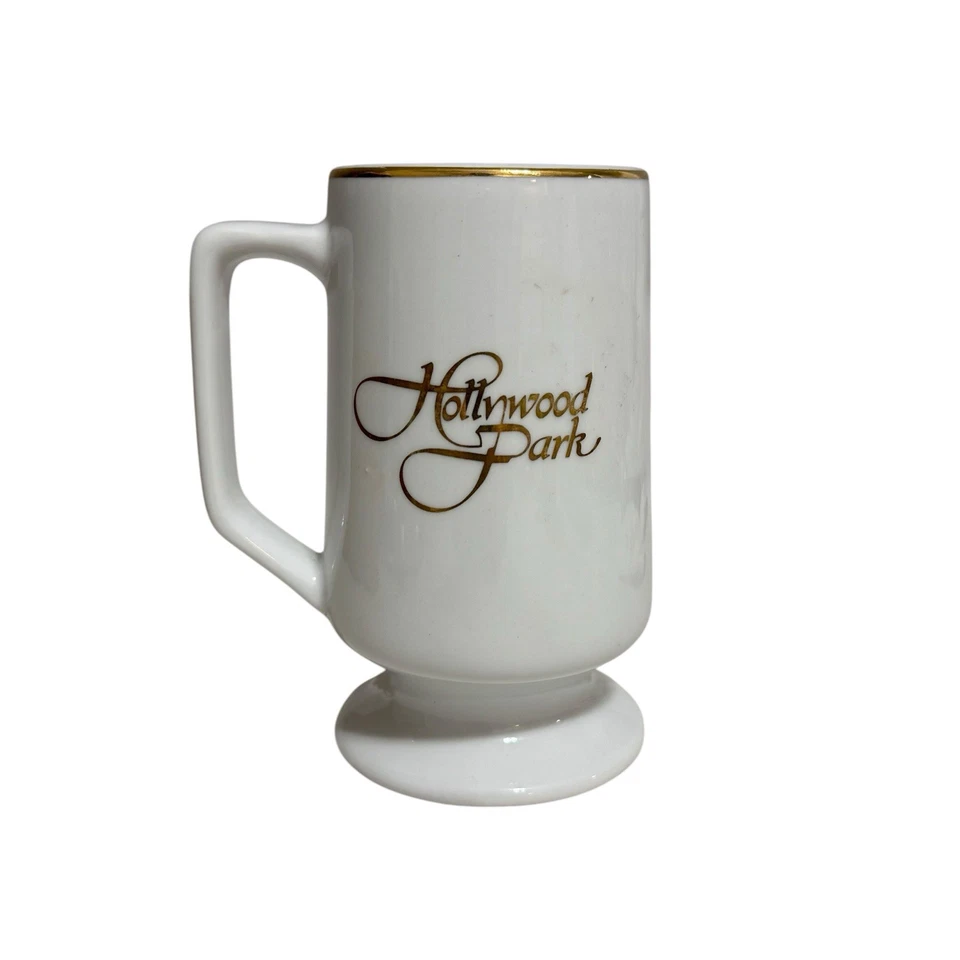 Taza de café vintage Hollywood Park Gold Cup Seabiscuit 1938 cerámica carreras de caballos Foto 2 de 2