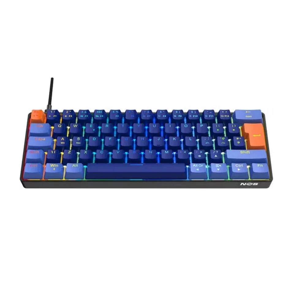 Nos C450 Mini Pro RGB Gaming Keyboard Mechanical Wired Jazz Qwerty Layout Uk