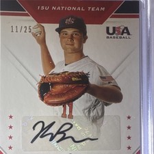 2020 Panini Stars & Stripes Karson Bowen 15U Auto RC Black Ink /25