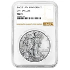 2011 $1 American Silver Eagle NGC MS70 Brown Label