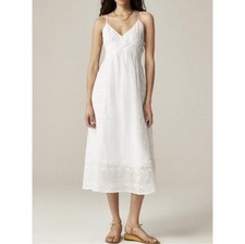 NWT J. Crew 8 Embroidered Midi Dress Ramie White
