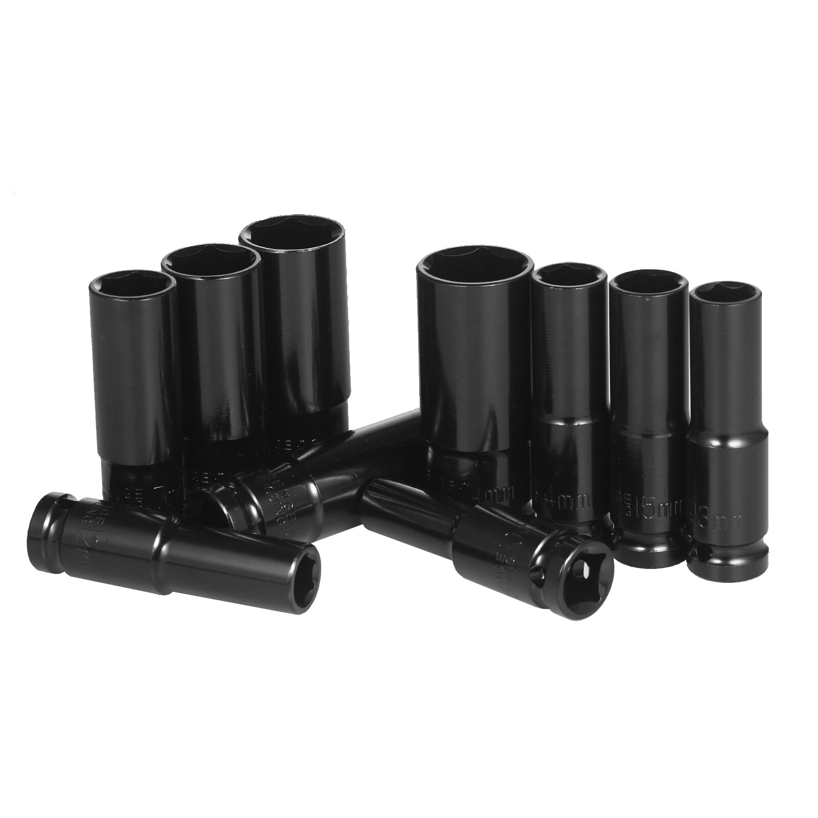 20X Heavy Duty 1/2” Drive Deep Impact Sockets Set Long Reach Wheel