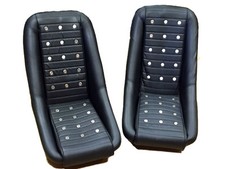 Pair BB2 Pepperpot Classic Car Bucket Sports Racing Seats + Universal Runners 